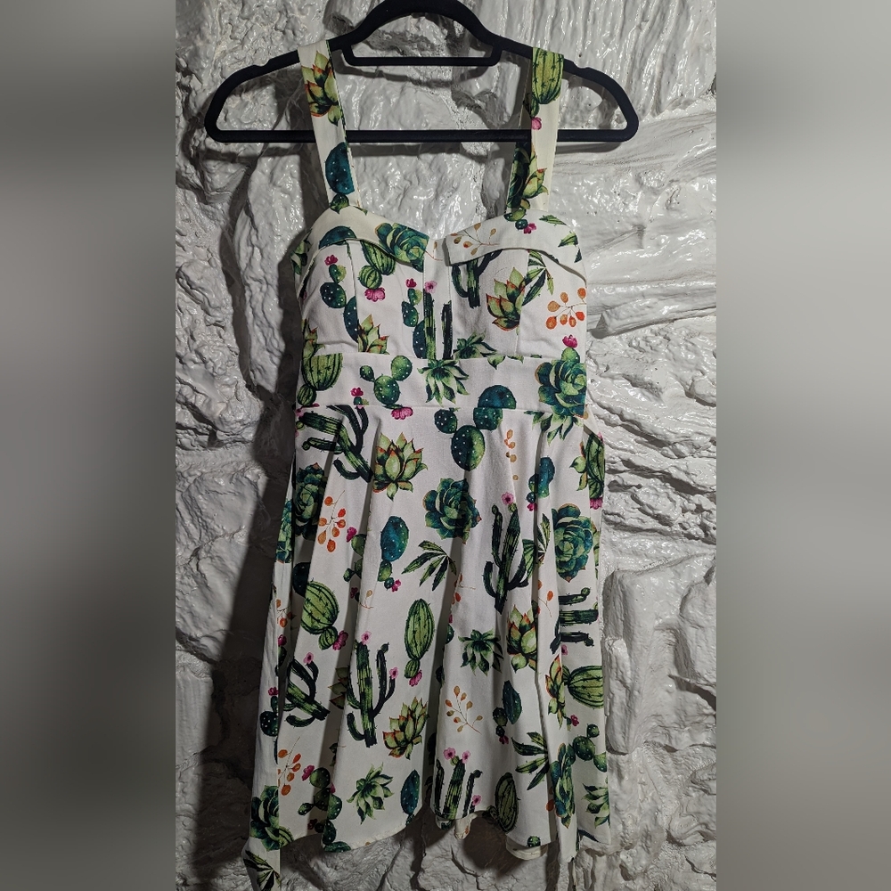 Pin-Up Style Cactus Print Dress